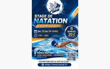 Stage découverte natation pour les collégiens – Vacances de printemps 2026