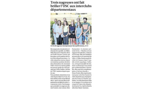 La Dépêche, nos nageurs à l honneurs 